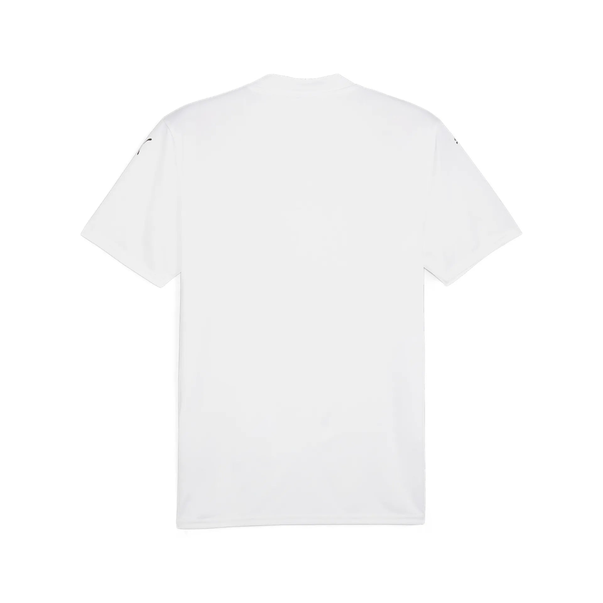 Das teamGLORY Trikot in PUMA Weiß ist ein schlichtes, kurzärmeliges Shirt aus recyceltem Polyester, das von hinten auf weißem Grund abgebildet ist. Perfekt für den Sport oder den Alltag.