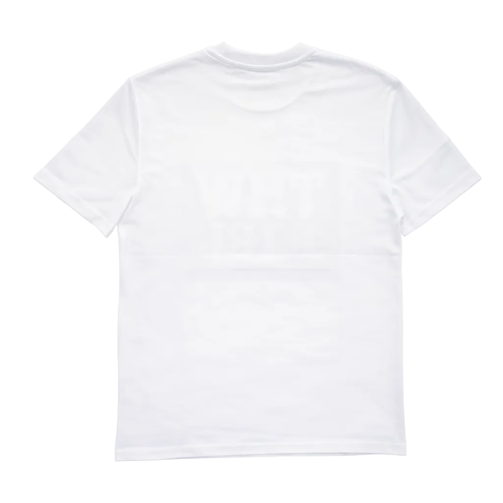 Ein schlichtes weißes T-Shirt THW KIEL aus Bio-Baumwolle liegt mit der Rückseite nach oben flach da. Das Material wirkt glatt und leicht durchsichtig, sichtbare Designs oder Logos sind nicht vorhanden.