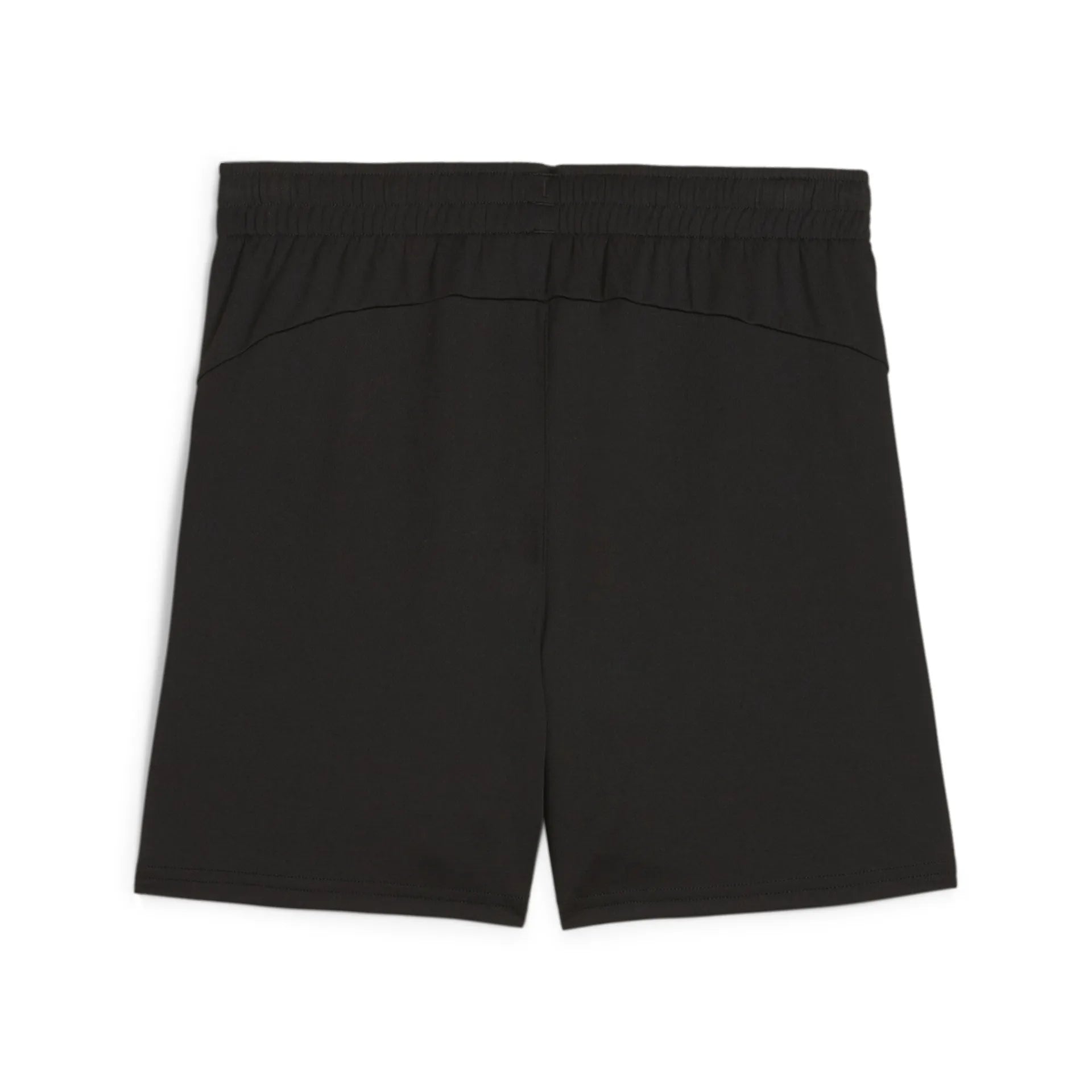 Die teamFINAL Trainingsshorts Jr in PUMA-Schwarz sind von hinten flach geschnitten, haben einen elastischen Bund, minimale Nahtdetails und sind aus recyceltem Polyestermaterial gefertigt.