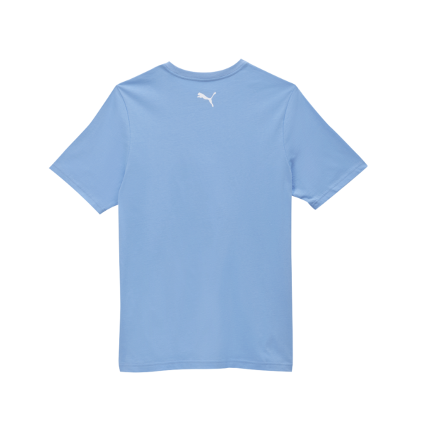 Das THW Kiel Tee Light Blue ist ein kurzärmeliges T-Shirt aus weicher Baumwolle mit einem kleinen weißen Puma-Logo am Halsausschnitt.