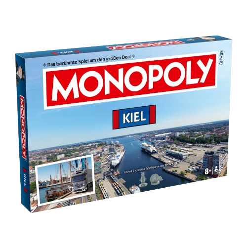 Monopoly Kiel - City Edition: Erlebe das exklusive Gesellschaftsspiel mit Hafen- und Schiffslandschaft, klassischen Monopoly-Farben und exklusiven Spielfiguren. Für Spieler ab 8 Jahren geeignet.